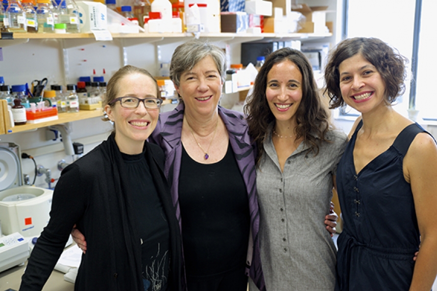 Susan Lindquist together with former postdocs in the lab